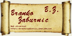 Branko Zaburnić vizit kartica